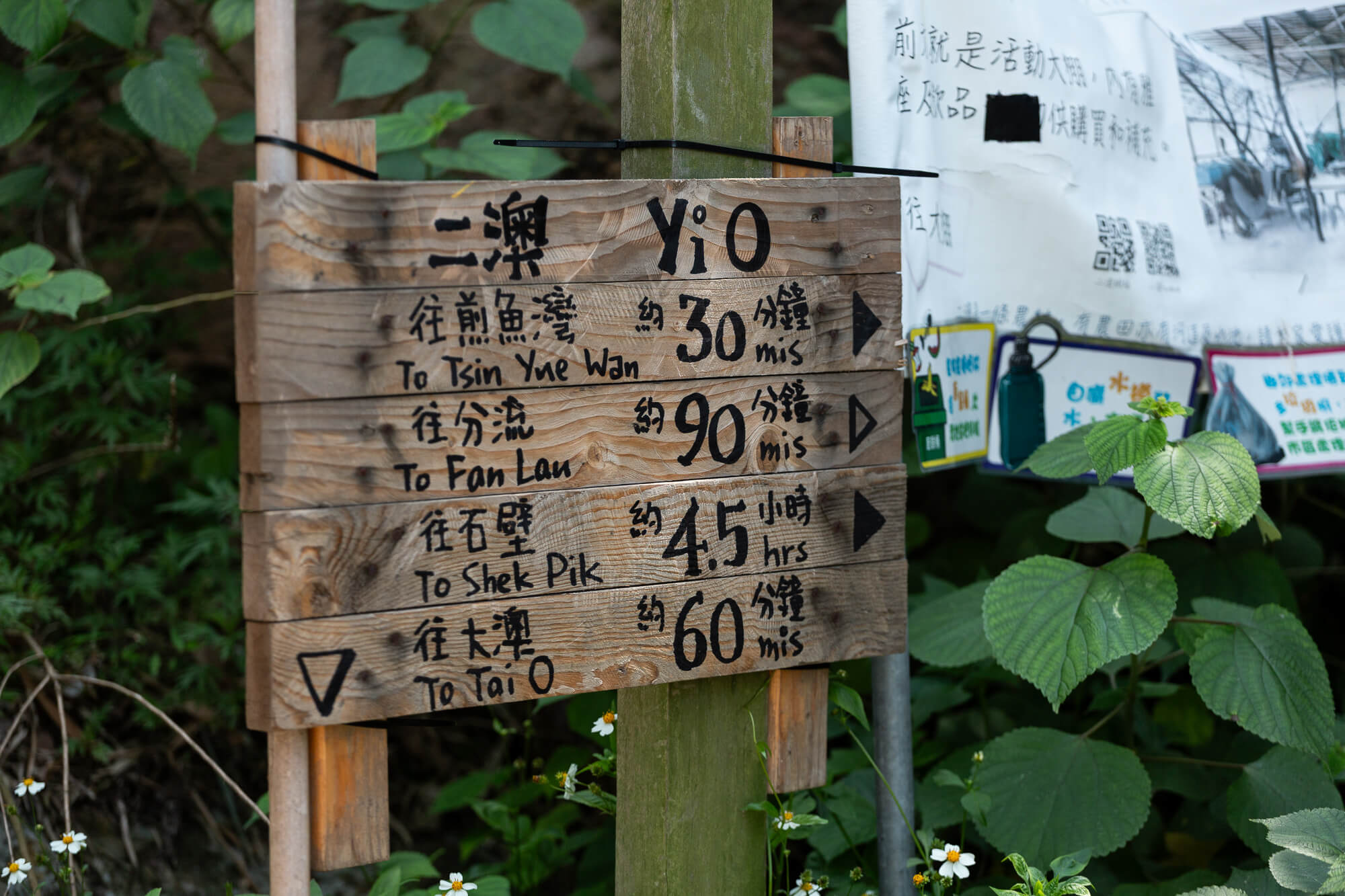手寫指示牌